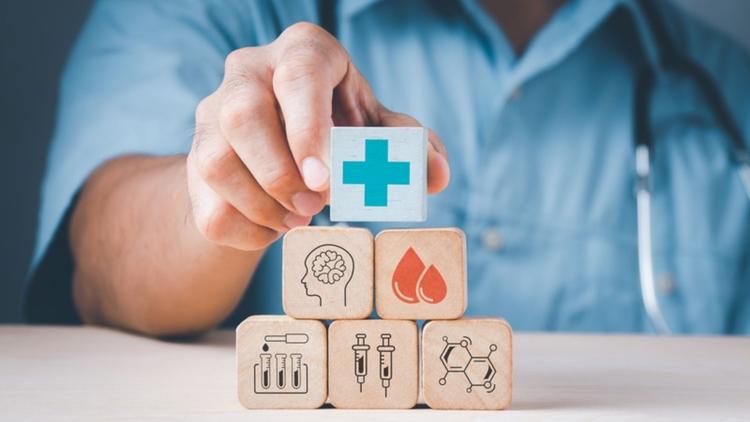 foto arts met blokken